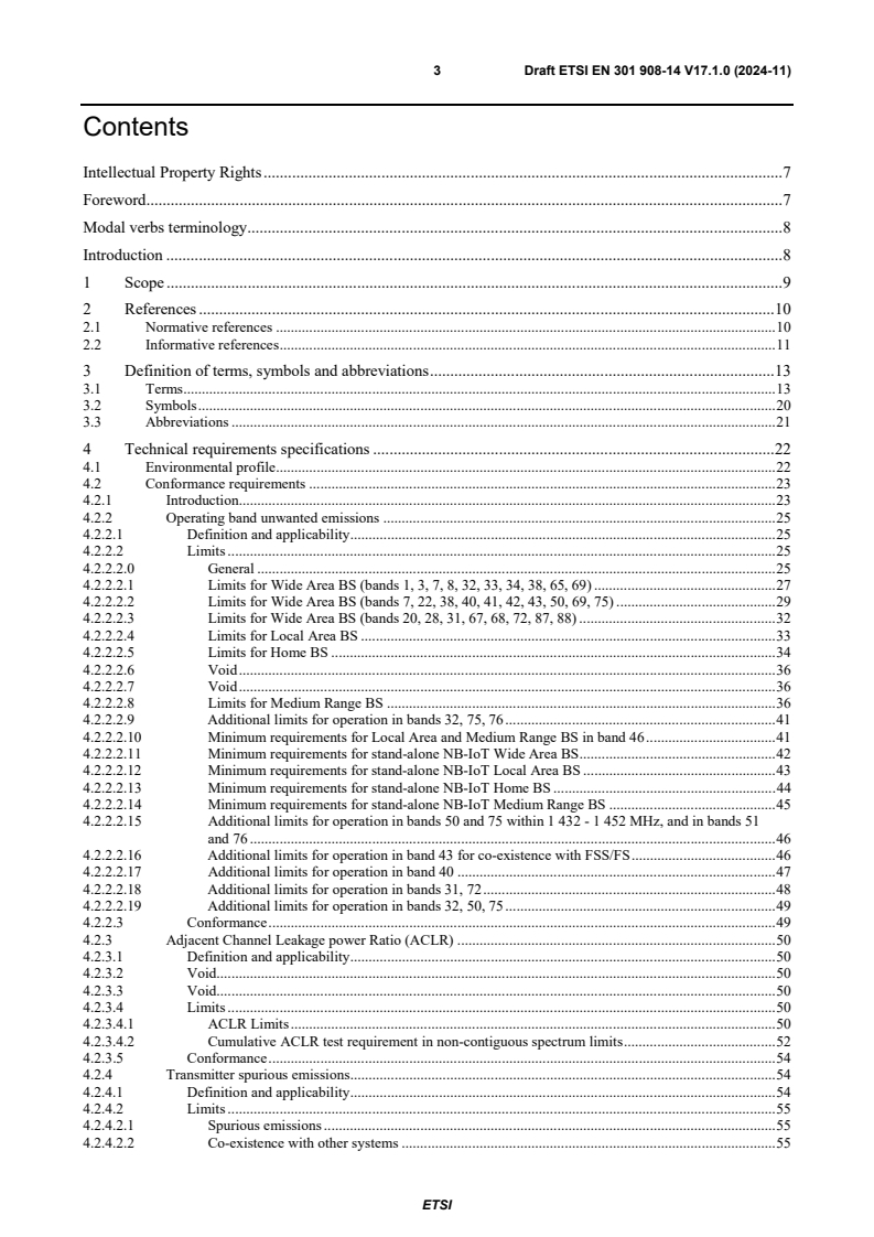 ETSI EN 301 908-14 V17.1.0 (2024-11) - IMT cellular networks; Harmonised Standard for access to radio spectrum; Part 14: Evolved Universal Terrestrial Radio Access (E-UTRA) Base Stations (BS) Release 17