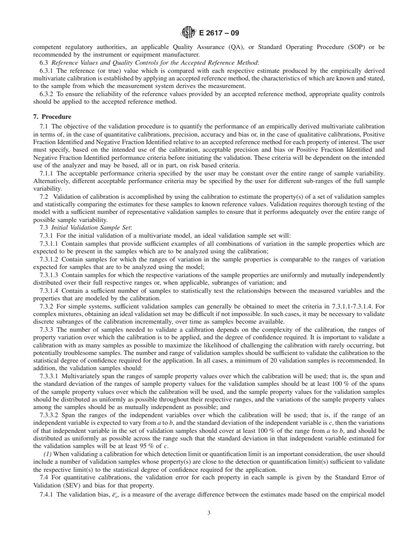 REDLINE ASTM E2617-09 - Standard Practice for Validation of Empirically Derived Multivariate Calibrations