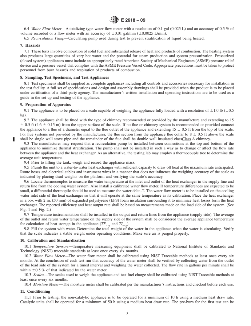 REDLINE ASTM E2618-09 - Standard Test Method for Measurement of Particulate Emissions and Heating Efficiency of Outdoor Solid Fuel-Fired Hydronic Heating Appliances