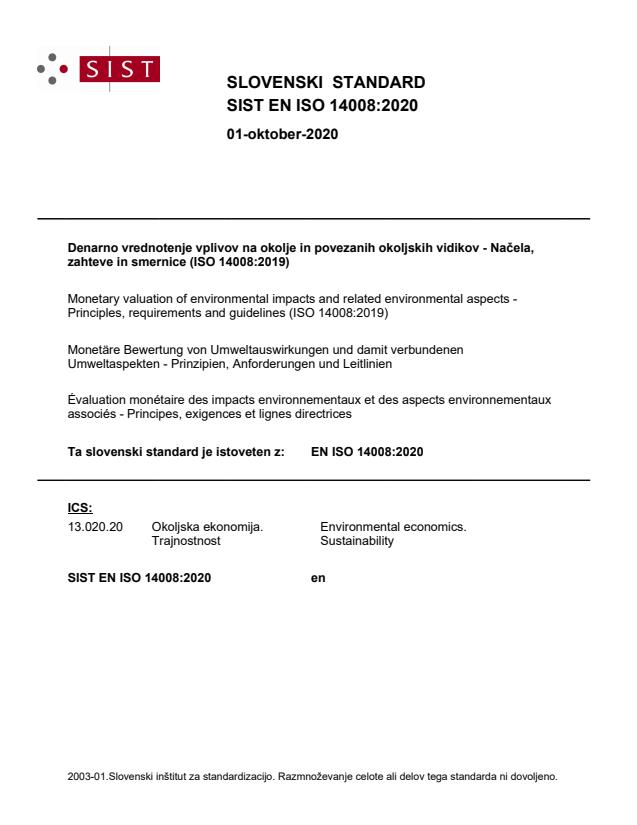 EN ISO 14008:2020 - BARVE