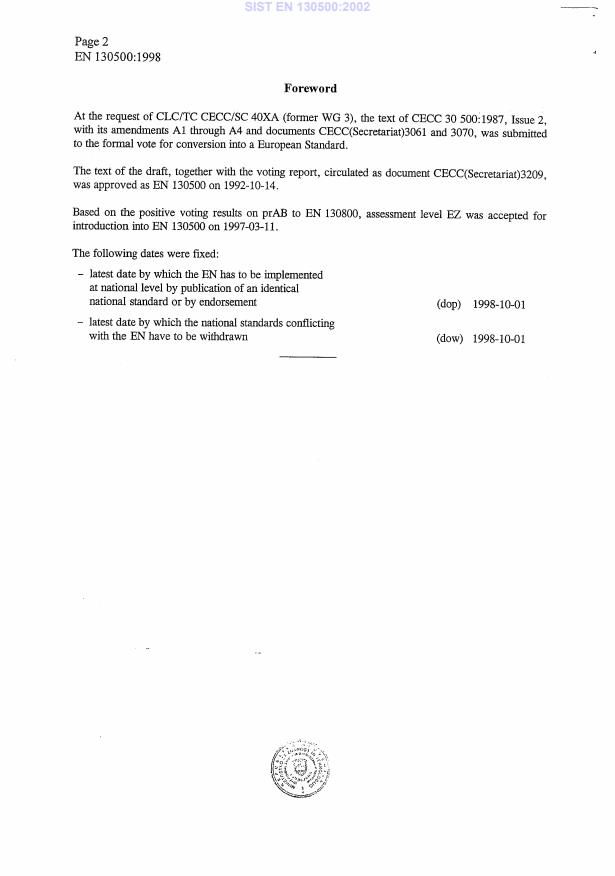 EN 130500:1998 EN 130500:2002 - Page 4 preview