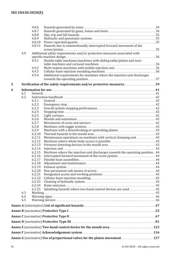 ISO 20430:2020 ISO 20430:2020 - Plastics and rubber machines -- Injection moulding machines -- Safety requirements - Page 4 preview