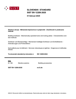 SIST EN 12209:2025 - Page 1 preview