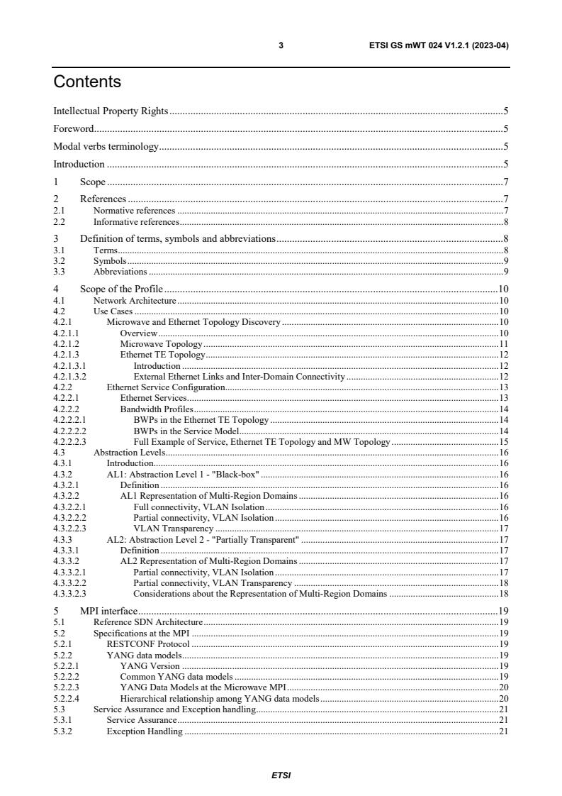 ETSI GS mWT 024 V1.2.1 (2023-04) ETSI GS mWT 024 V1.2.1 (2023-04) - millimetre Wave Transmission (mWT); Definition of a Wireless Transport Profile for Standard SDN Northbound Interfaces