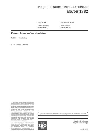 ISO/FDIS 1382:Version 24-apr-2020 - Caoutchouc -- Vocabulaire