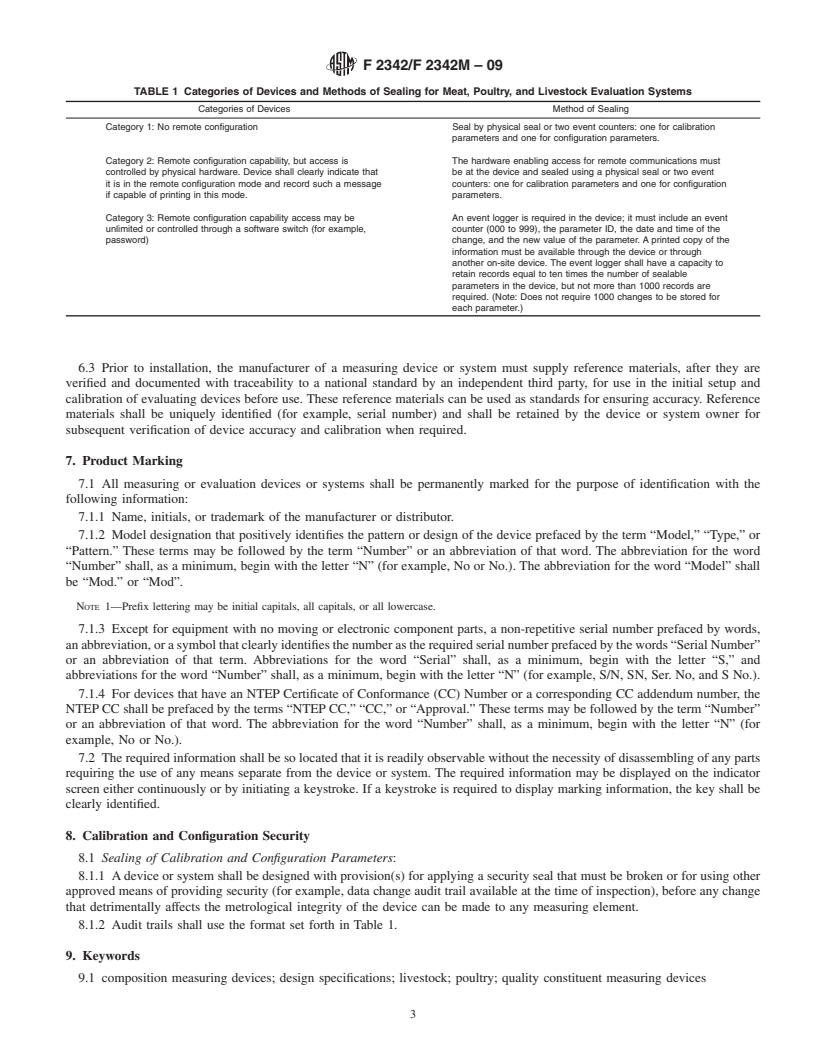 REDLINE ASTM F2342/F2342M-09 - Standard Specification for Design and Construction of Composition or Quality Constituent Measuring Devices or Systems