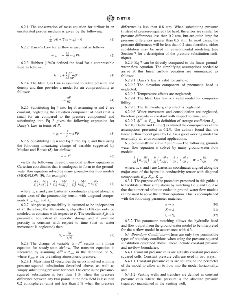 ASTM D5719-95(2000) - Standard Guide for Simulation of Subsurface Airflow Using Ground-Water Flow Modeling Codes