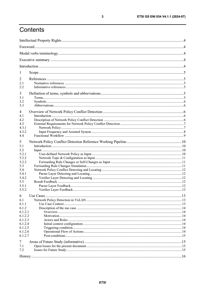 ETSI GS ENI 034 V4.1.1 (2024-07) - Experiential Networked Intelligence (ENI); Requirements and Detailed Procedure of Network Policy Conflict Detection