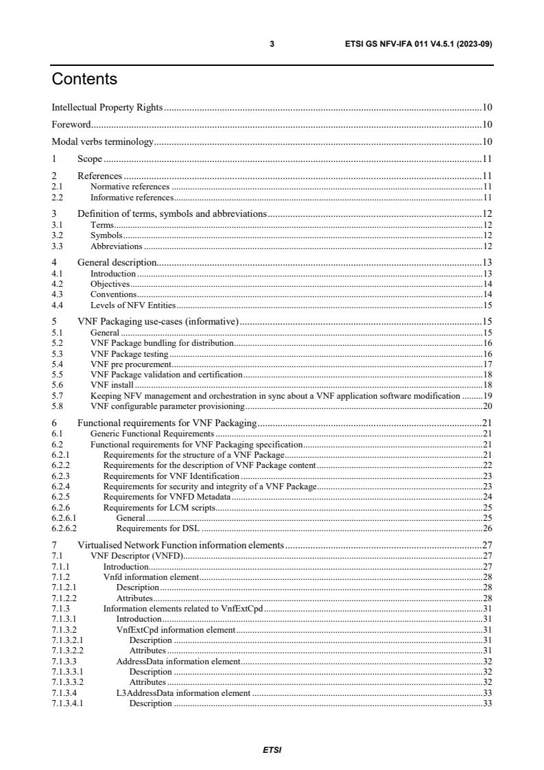 ETSI GS NFV-IFA 011 V4.5.1 (2023-09) - Network Functions Virtualisation (NFV) Release 4; Management and Orchestration; VNF Descriptor and Packaging Specification