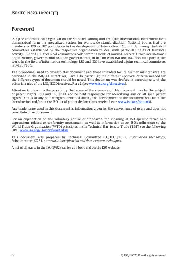 ISO/IEC 19823-10:2017 ISO/IEC 19823-10:2017 - Information technology -- Conformance test methods for security service crypto suites - Page 4 preview