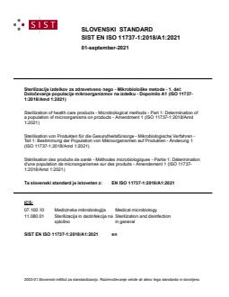 EN ISO 11737-1:2018/A1:2021 - Page 1 preview