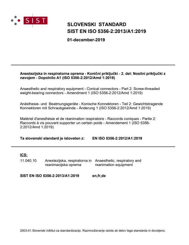 EN ISO 5356-2:2013/A1:2019