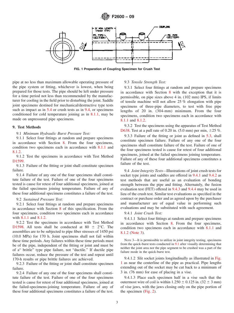 ASTM F2600-09 - Standard Specification for Electrofusion Type Polyamide-11 Fittings for Outside Diameter Controlled Polyamide-11 Pipe and Tubing