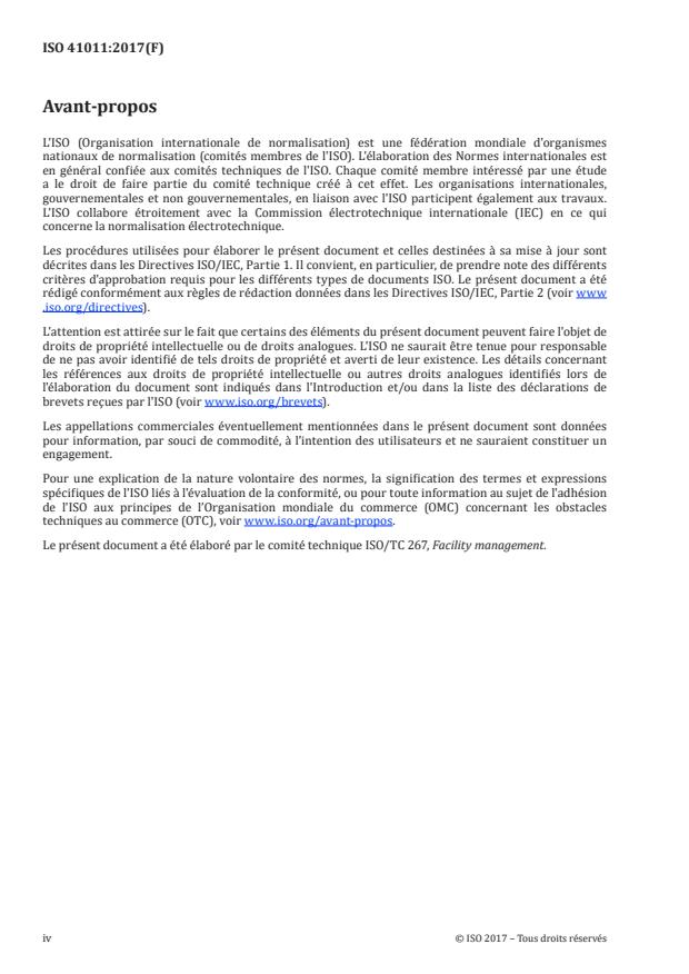 ISO 41011:2017 ISO 41011:2017 - Facility management -- Vocabulaire - Page 4 preview