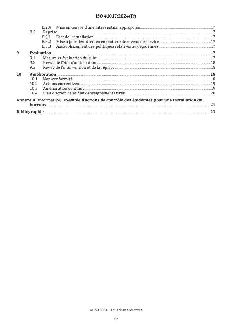 ISO 41017:2024 ISO 41017:2024 - Facility management — Recommandations relatives à l’anticipation des situations d’urgence et au management d’une épidémie
Released:6. 03. 2024 - Page 4 preview