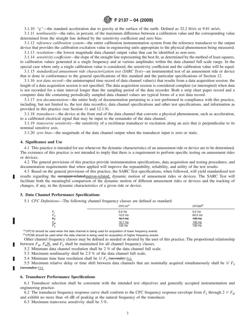 REDLINE ASTM F2137-04(2009) - Standard Practice for Measuring the Dynamic Characteristics of Amusement Rides and Devices