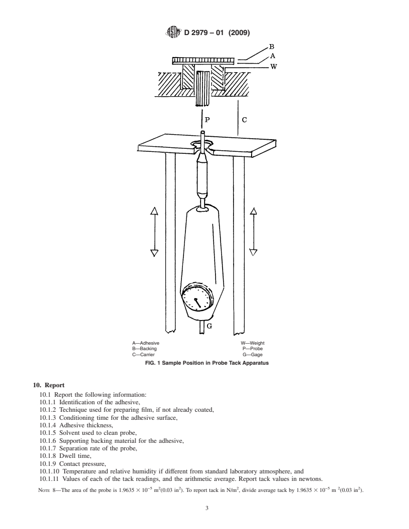 REDLINE ASTM D2979-01(2009) - Standard Test Method for Pressure-Sensitive Tack of Adhesives Using an Inverted Probe Machine