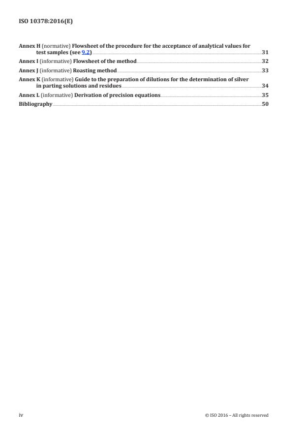 SIST ISO 10378:2016 ISO 10378:2016 - Copper, lead and zinc sulfide concentrates -- Determination of gold and silver -- Fire assay gravimetric and flame atomic absorption spectrometric method - Page 4 preview