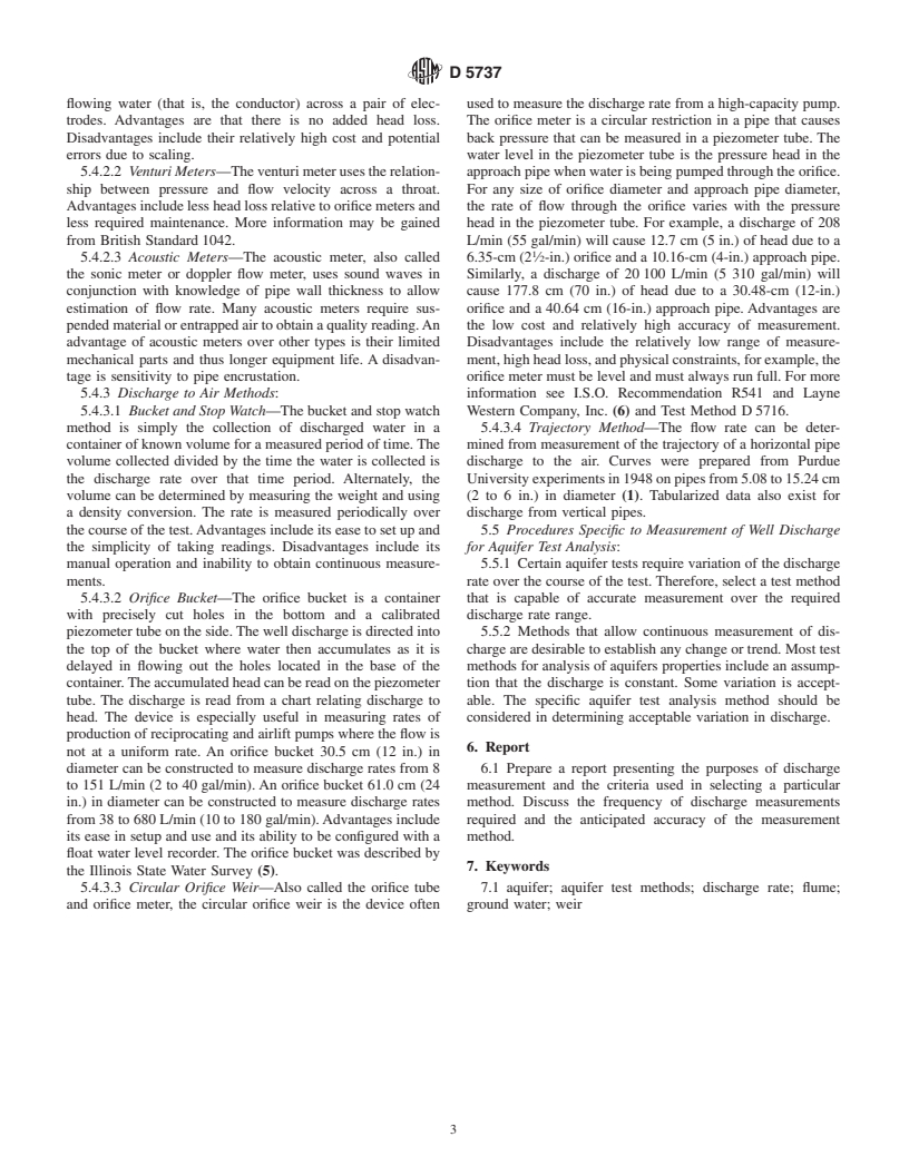 ASTM D5737-95(2000) - Standard Guide for Methods for Measuring Well Discharge