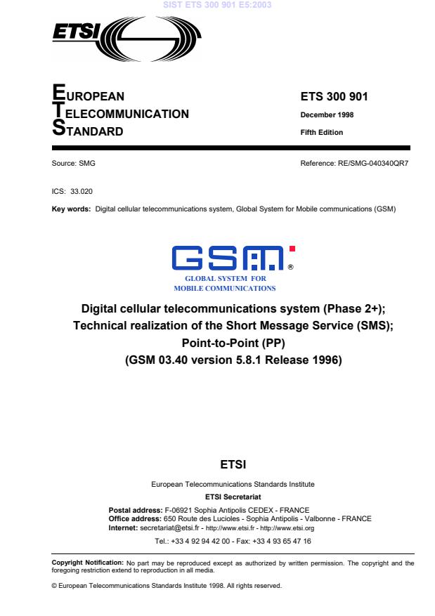 ETS 300 901 E5:2003