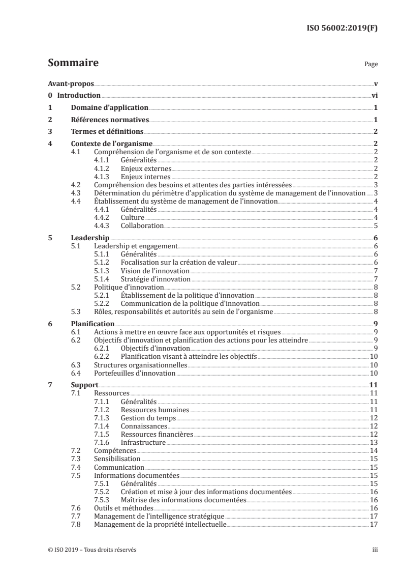 ISO 56002:2019 - Management de l’innovation — Système de management de l’innovation — Recommandations
Released:7/15/2019