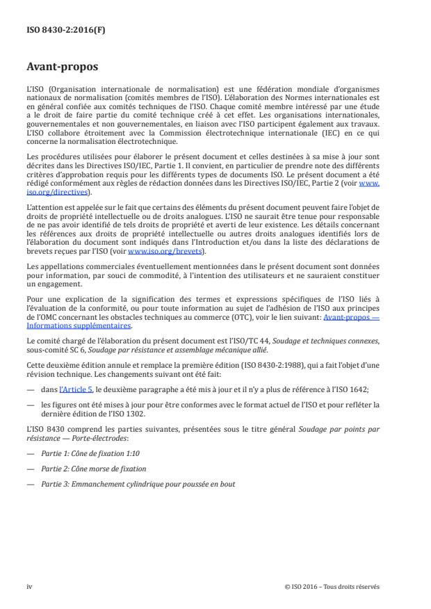 ISO 8430-2:2016 ISO 8430-2:2016 - Soudage par points par résistance -- Porte-électrodes - Page 4 preview