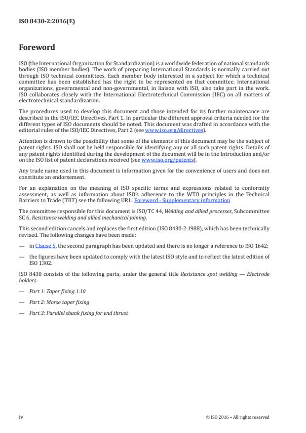 ISO 8430-2:2016 ISO 8430-2:2016 - Resistance spot welding -- Electrode holders - Page 4 preview