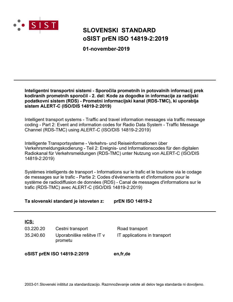 prEN ISO 14819-2:2019
