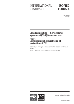 ISO/IEC 19086-4:2019 - Cloud computing — Service level agreement (SLA) framework — Part 4: Components of security and of protection of PII
Released:1/29/2019 - Page 1 preview