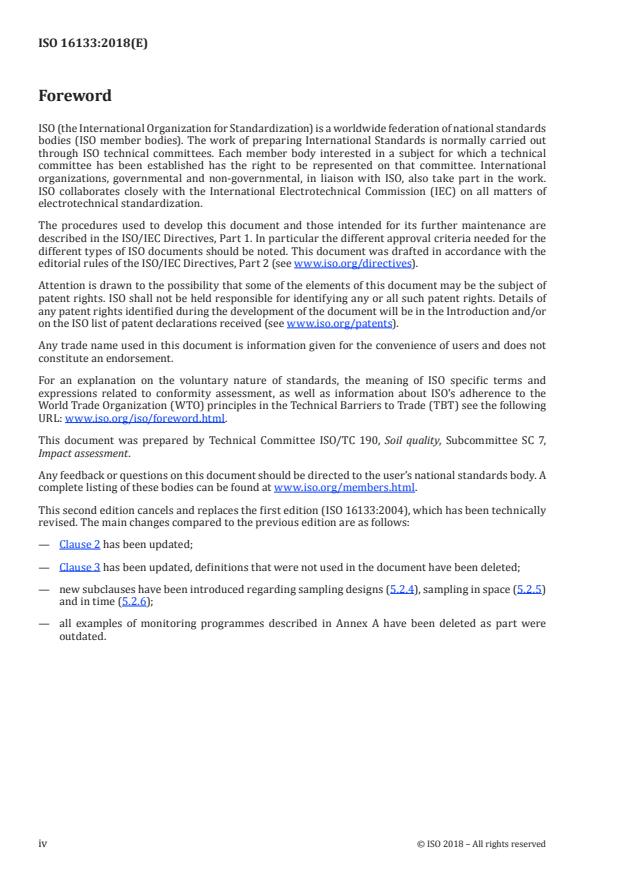 ISO 16133:2018 ISO 16133:2018 - Soil quality -- Guidance on the establishment and maintenance of monitoring programmes - Page 4 preview