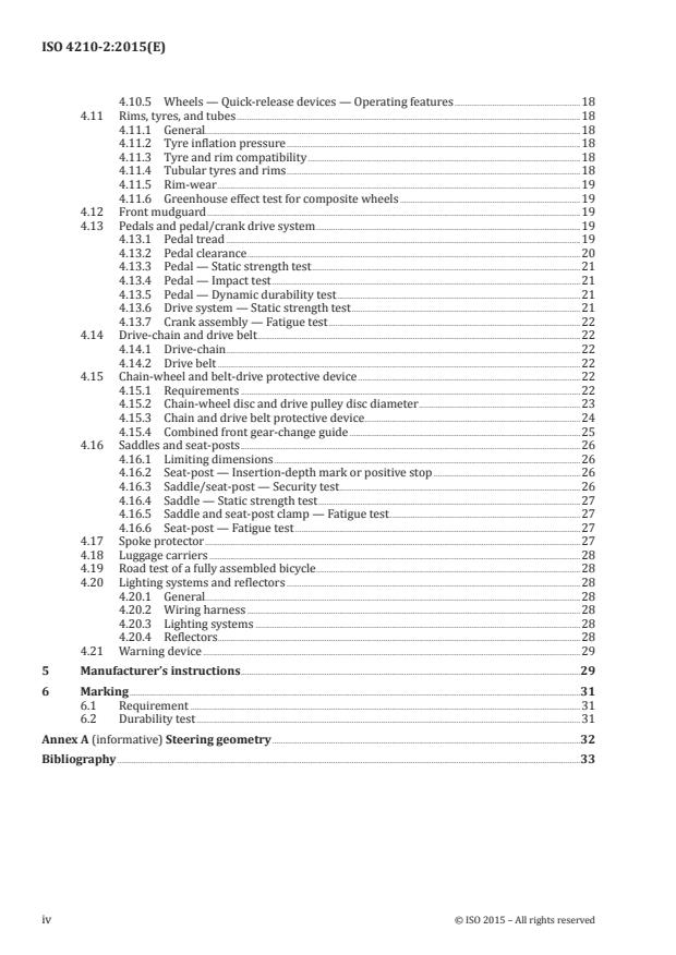 ISO 4210-2:2015 ISO 4210-2:2015 - Cycles -- Safety requirements for bicycles - Page 4 preview
