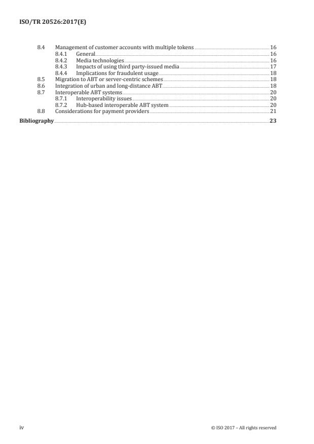 ISO/TR 20526:2017 ISO/TR 20526:2017 - Account-based ticketing state of the art report - Page 4 preview