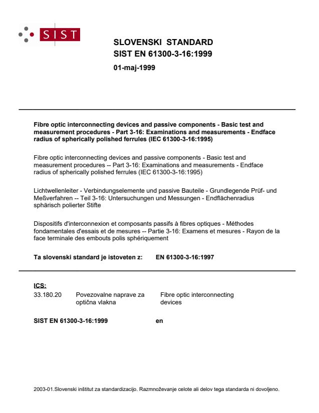 EN 61300-3-16:1997 EN 61300-3-16:1999 - Page 1 preview