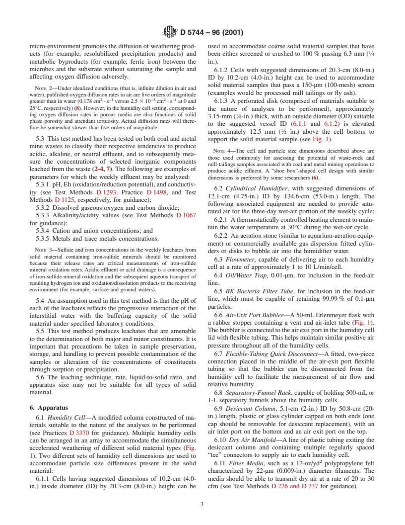 ASTM D5744-96(2001) - Standard Test Method for Accelerated Weathering of Solid Materials Using a Modified Humidity Cell