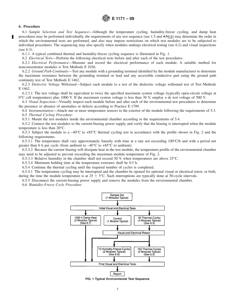 REDLINE ASTM E1171-09 - Standard Test Methods for Photovoltaic Modules in Cyclic Temperature and Humidity Environments