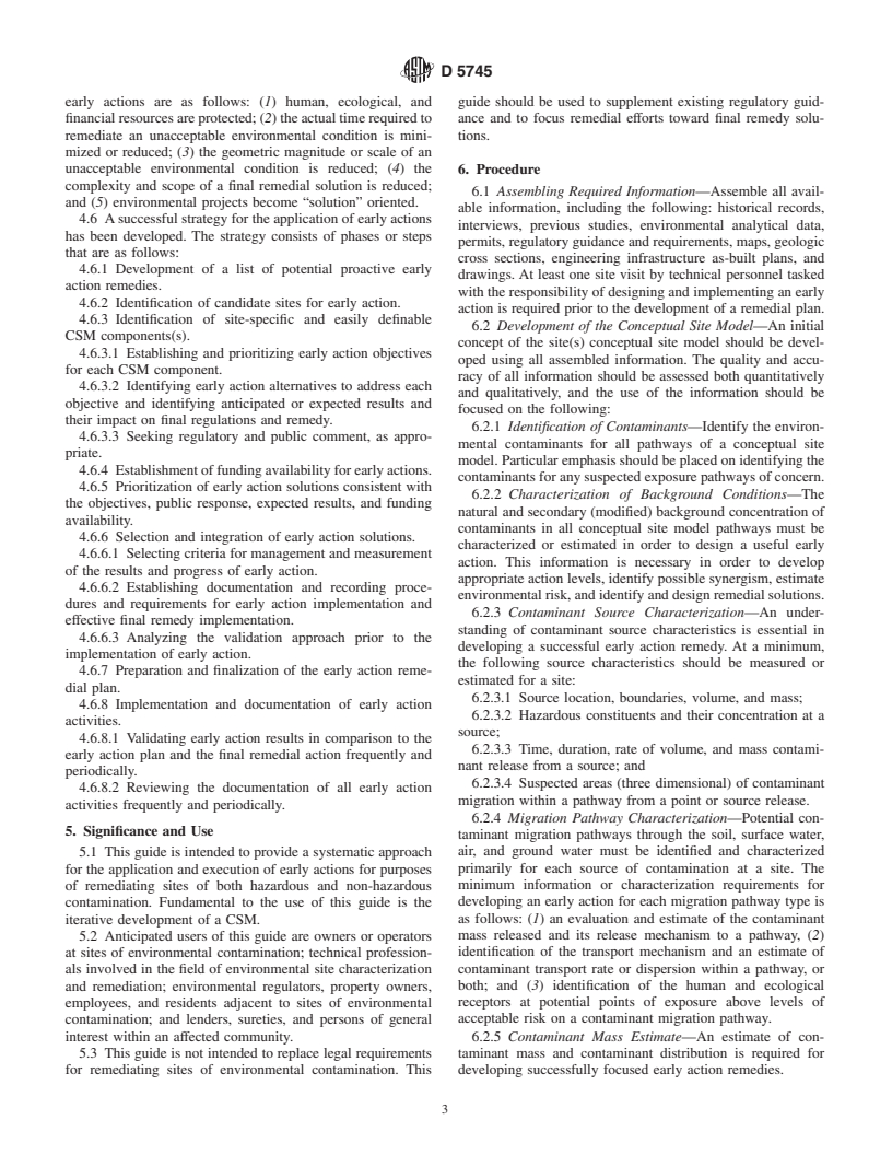 ASTM D5745-95(1999) - Standard Guide for Developing and Implementing Short-Term Measures or Early Actions for Site Remediation