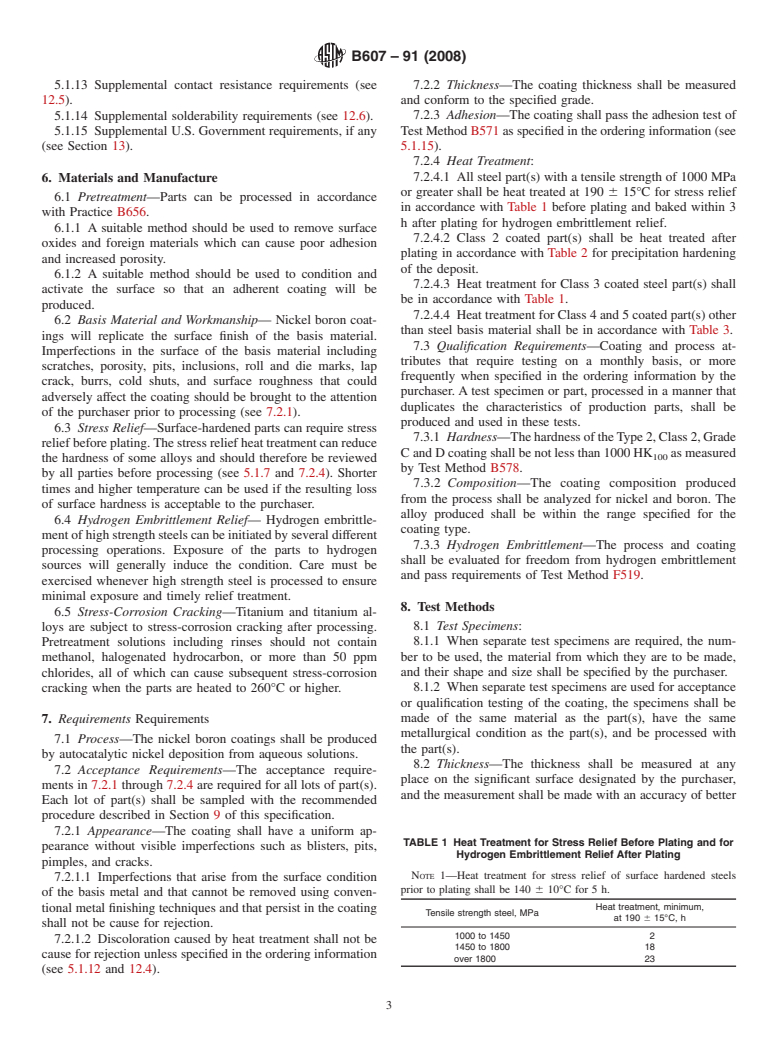 ASTM B607-91(2008) - Standard Specification for Autocatalytic Nickel Boron Coatings for Engineering Use