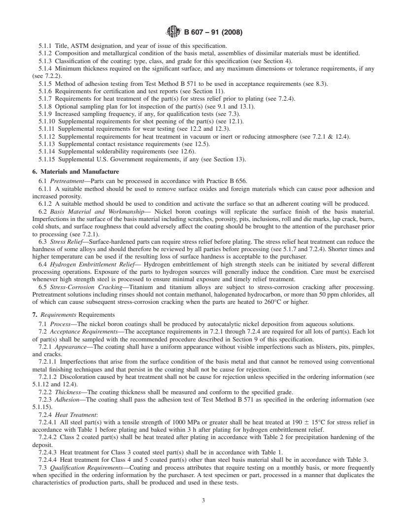 REDLINE ASTM B607-91(2008) - Standard Specification for Autocatalytic Nickel Boron Coatings for Engineering Use