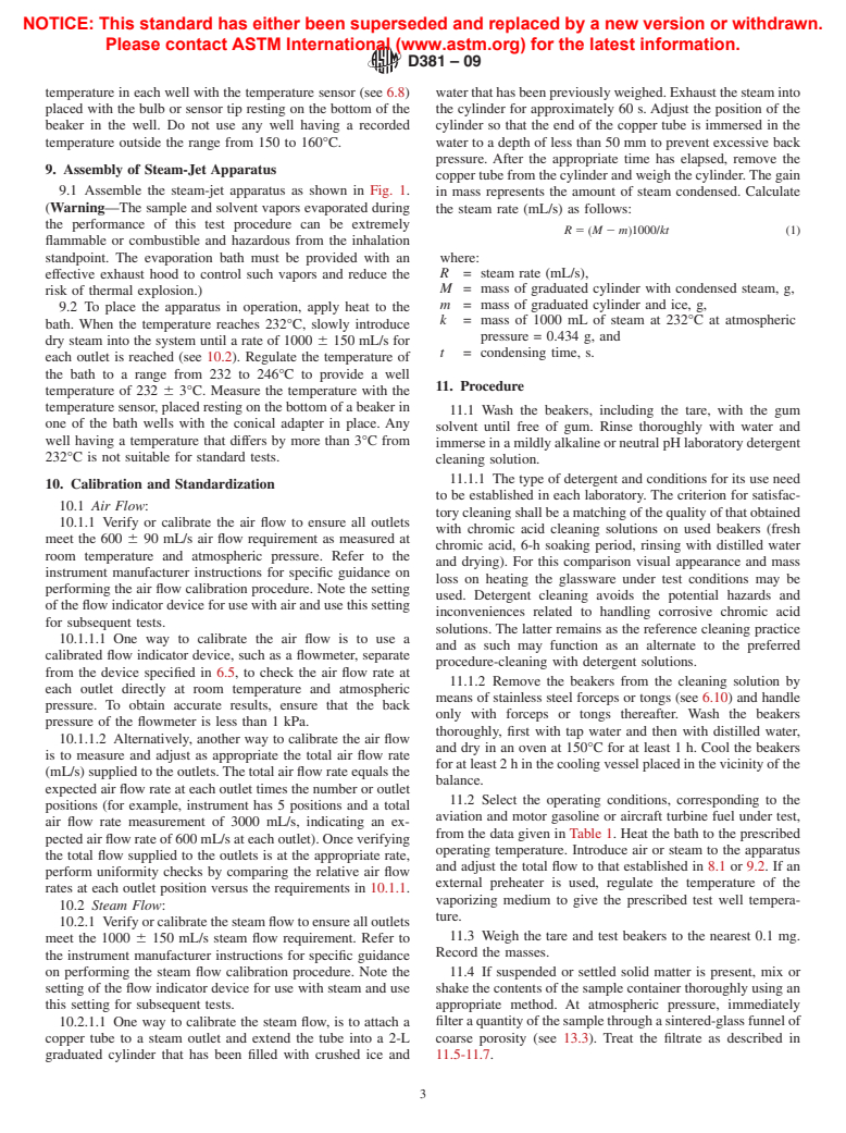 ASTM D381-09 - Standard Test Method for Gum Content in Fuels by Jet Evaporation