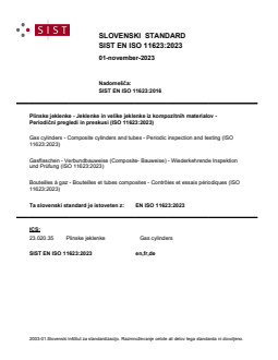 EN ISO 11623:2023 - BARVE - Page 1 preview
