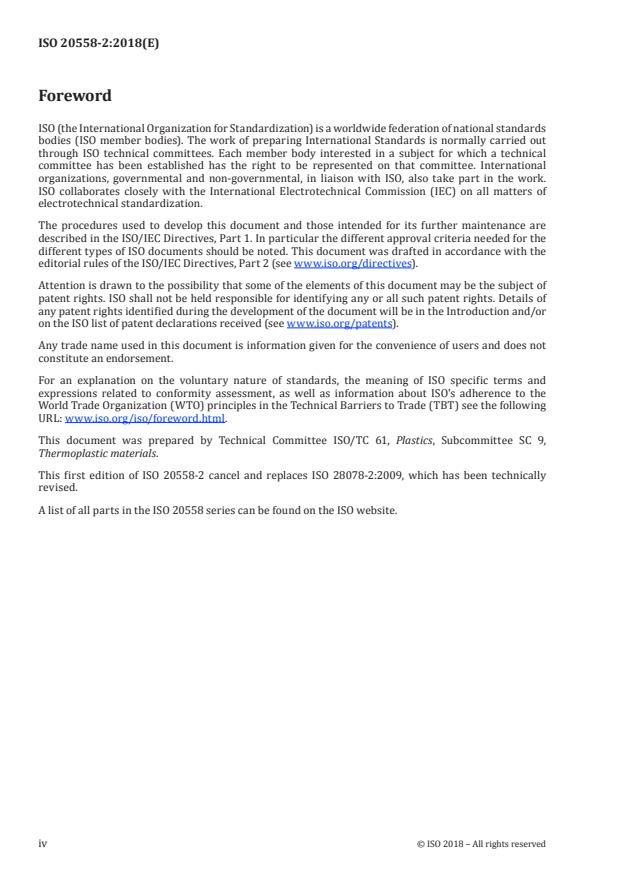 ISO 20558-2:2018 ISO 20558-2:2018 - Plastics -- Poly(phenylene sulfide) (PPS) moulding and extrusion materials - Page 4 preview
