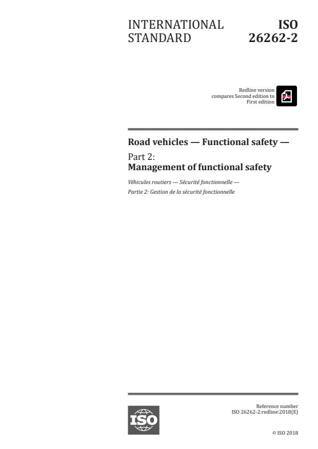 REDLINE ISO 26262-2:2018 - Road vehicles -- Functional safety