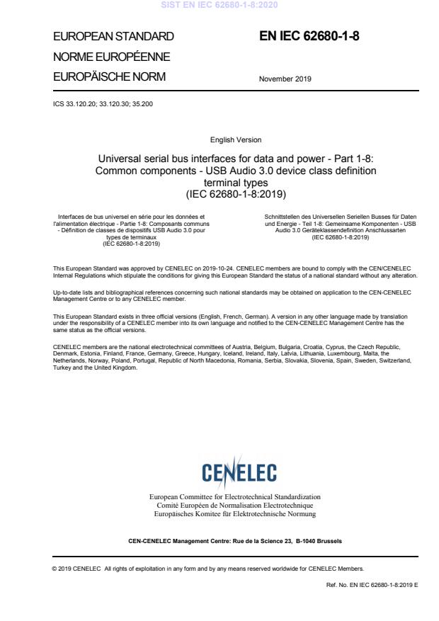 EN IEC 62680-1-8:2020 - BARVE