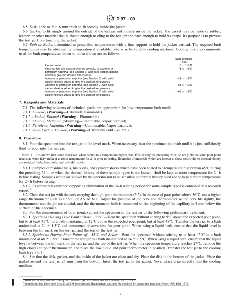 REDLINE ASTM D97-09 - Standard Test Method for Pour Point of Petroleum Products