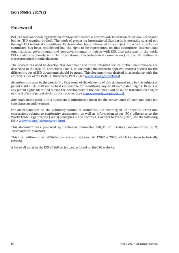 ISO 20568-2:2017 ISO 20568-2:2017 - Plastics -- Fluoropolymer dispersions and moulding and extrusion materials - Page 4 preview