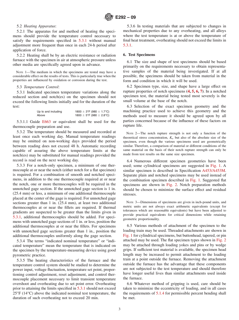 ASTM E292-09 - Standard Test Methods for Conducting Time-for-Rupture Notch Tension Tests of Materials