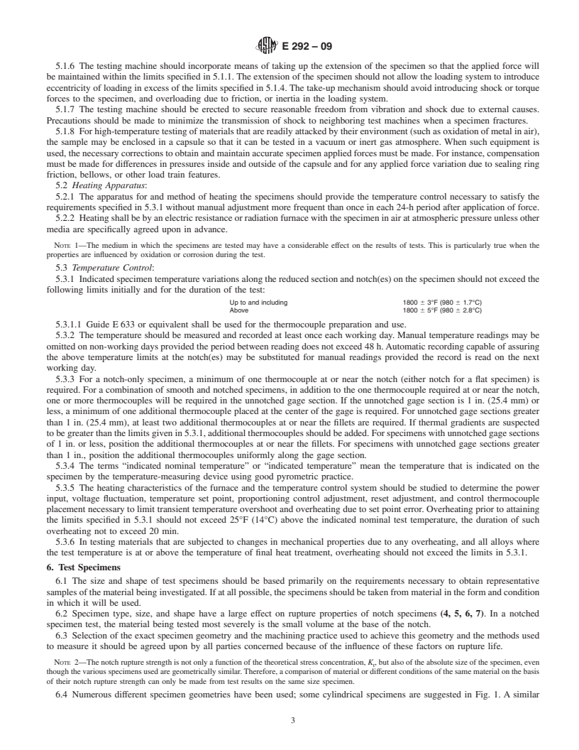 REDLINE ASTM E292-09 - Standard Test Methods for Conducting Time-for-Rupture Notch Tension Tests of Materials