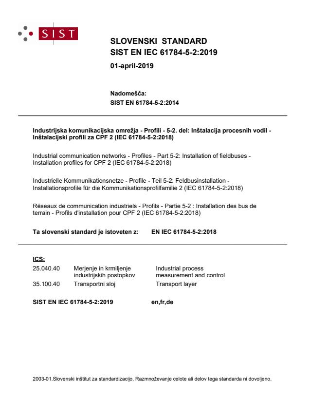 EN IEC 61784-5-2:2019 - BARVE