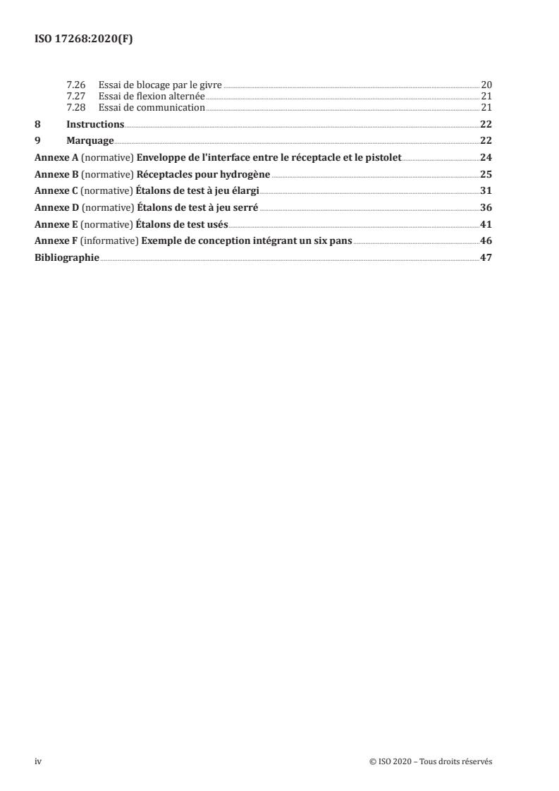 ISO 17268:2020 ISO 17268:2020 - Dispositifs de raccordement pour le ravitaillement des véhicules terrestres en hydrogene gazeux - Page 4 preview