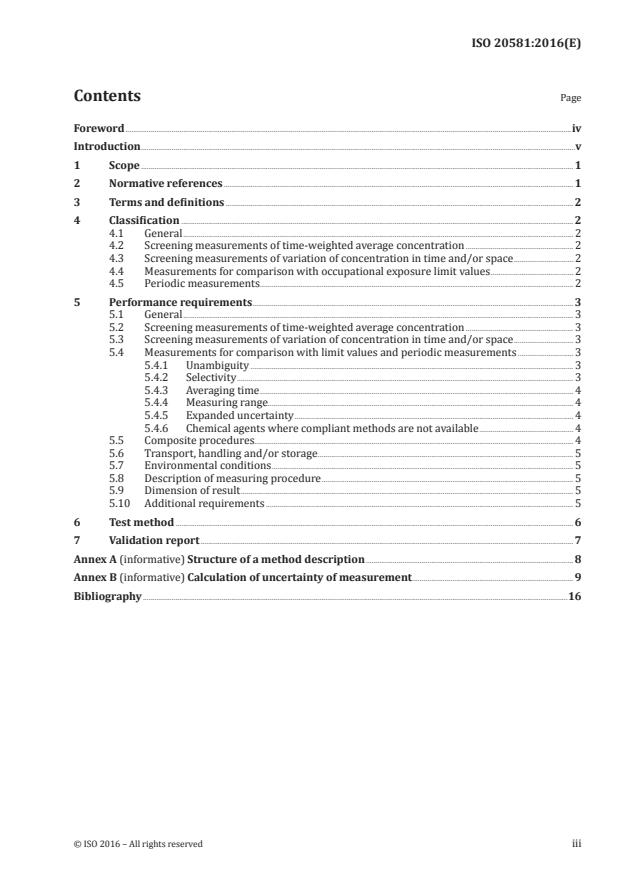 ISO 20581:2016 - Workplace air -- General requirements for the performance of procedures for the measurement of chemical agents